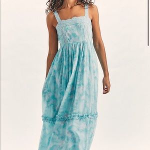 Love Shack Fancy Ayala Dress Aqua Sea